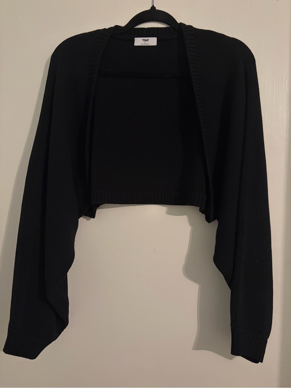 TNA Black Cropped Open-Front Shrug